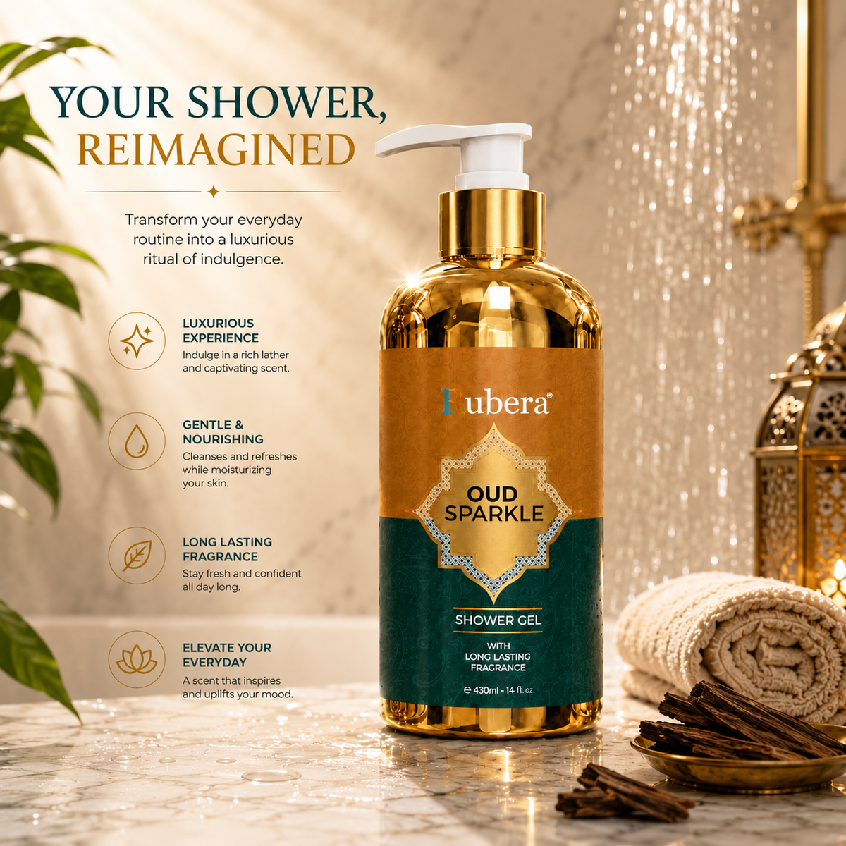 Oud Sparkle Shower Gel