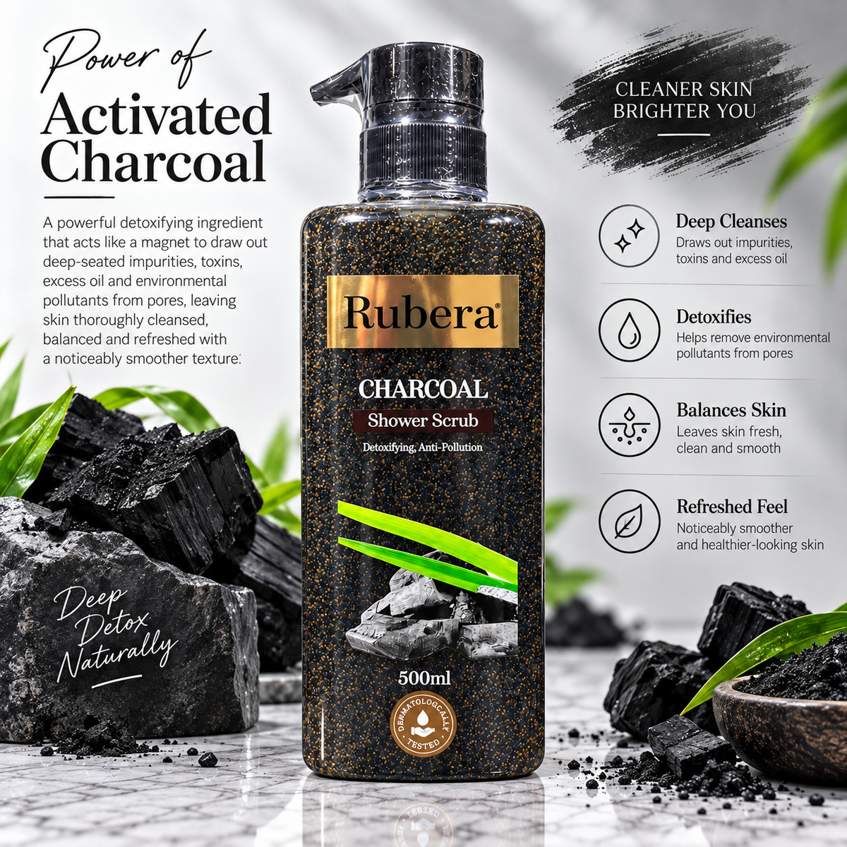 Charcoal Shower Scrub