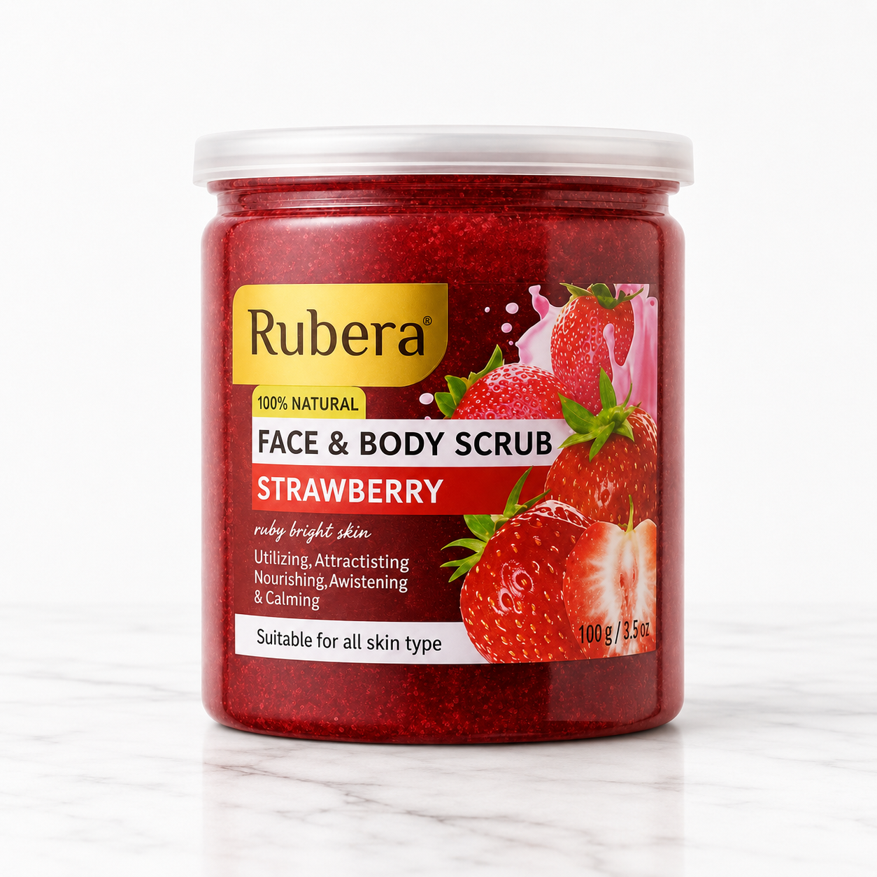 Strawberry Face & Body Scrub 500ml – Fruity Antioxidant Body Scrub for Soft Skin