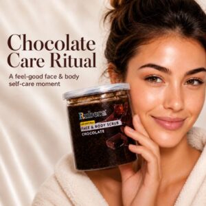 Chocolate Face & Body Scrub 500ml – Cacao Antioxidant Exfoliator for Soft Skin