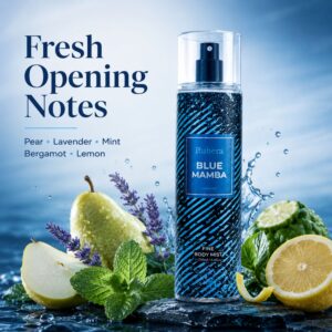 Blue Mamba Body Mist 250ml – Woody Aromatic Spray for Men, Lavender & Amber