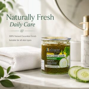 Cucumber Face & Body Scrub 500ml – Cooling Hydrating Scrub for Refreshed Skin