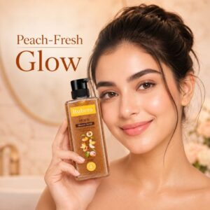Peach Shower Scrub – Fruity Vitamin E Body Exfoliator for Glowing, Moisturized Skin