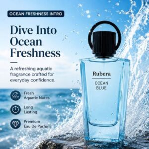 Ocean Blue Eau de Parfum 100ml – Fresh Aquatic Perfume for Men, Long-Lasting Fragrance
