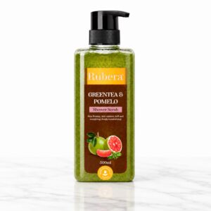 Green Tea & Pomelo Shower Scrub – Vitamin E Body Exfoliator for Radiant Skin
