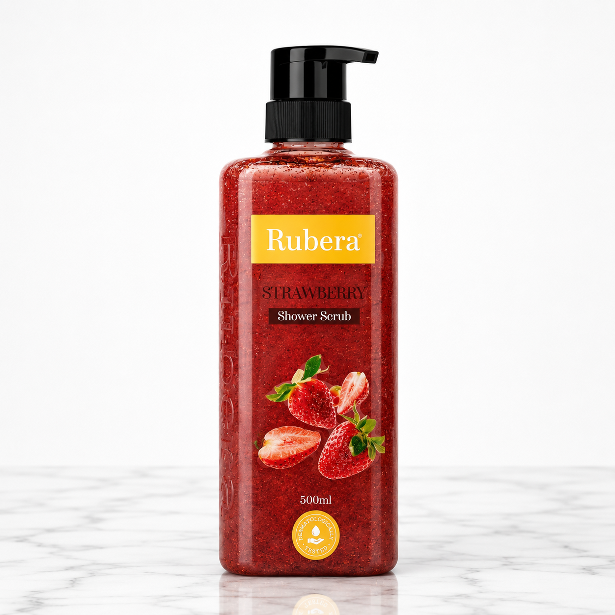 Strawberry Shower Scrub – Antioxidant Vitamin E Body Exfoliator for Fresh, Silky Skin