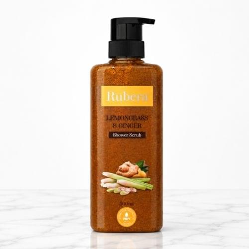 Lemongrass & Ginger Shower Scrub – Invigorating Vitamin E Body Exfoliator