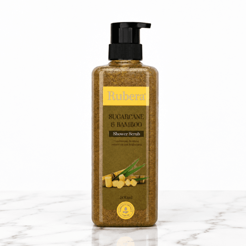Sugar Cane & Bamboo Shower Scrub – Natural Body Exfoliator for Smooth, Radiant Skin
